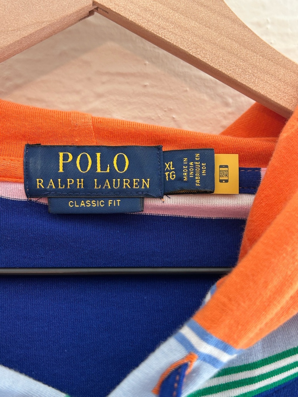 Polo Ralph Lauren Classic Striped Jersey Hoodie T-Shirt Drawstring Logo XL - Picture 3 of 12